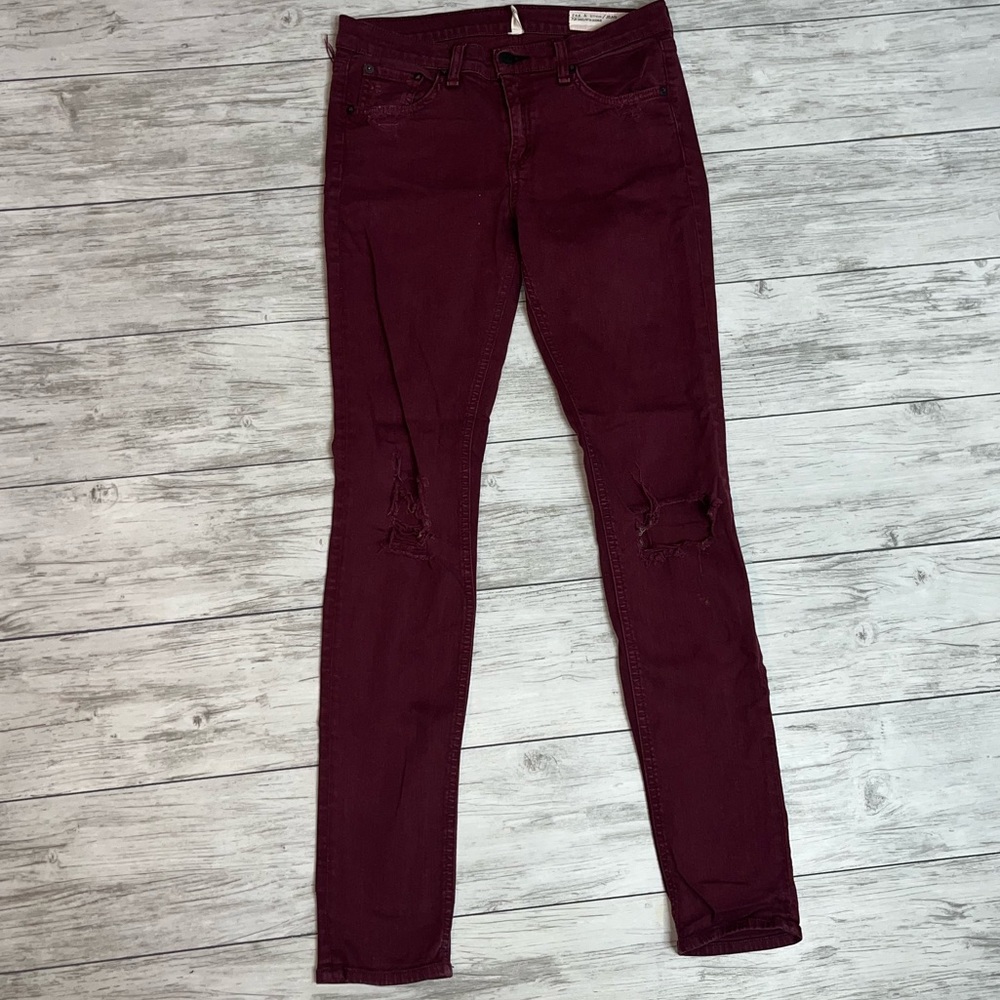 Rag & bone Burgundy Skinny Jeans Size 27